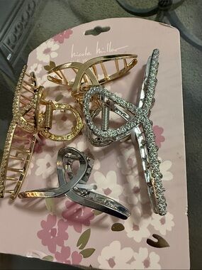 Nicole Miller Gold & Silver Tone Clips